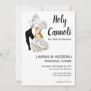 Funny Cannoli Italian Rehearsal Dinner Invitation