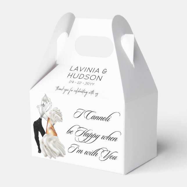 Funny Cannoli Italian Wedding Favor Box (Front Side)