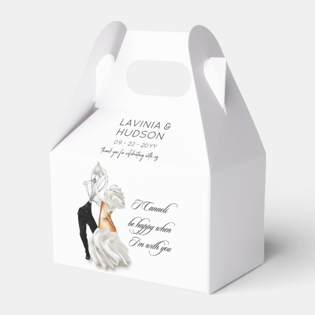 Funny Cannoli Italian Wedding Favor Box (Front Side)