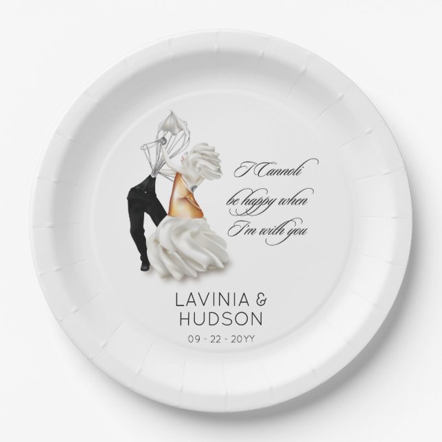 Funny Cannoli Italian Wedding Paper Plate (Front)