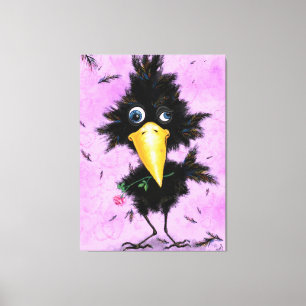 Funny Canvas Print with In Love Crow