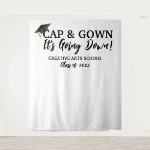 Funny Cap and Gown It's Going Down Photo Booth Tapestry