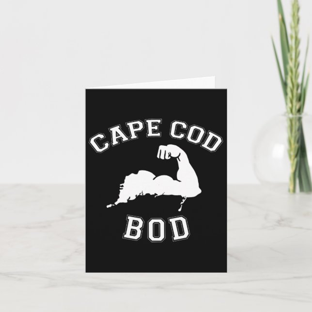 Funny Cape Cod Bod Machusetts Summer Beach Fitness Card (Front)