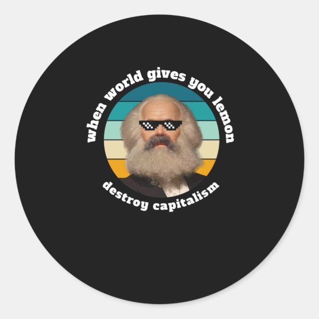 Funny Capitalism Karl Marx Sticker  (Front)