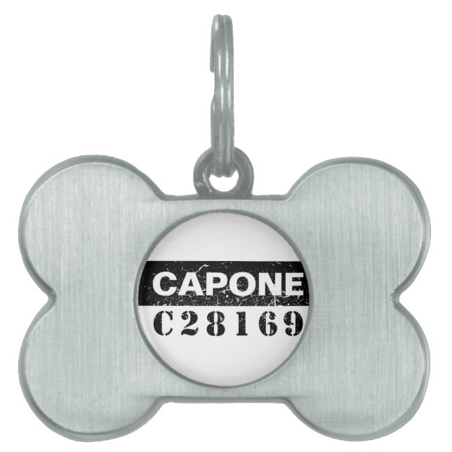 Funny Capone Pet Name Tag (Front)
