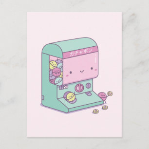 Funny Capsule Toy Escape Japan Doodle Postcard