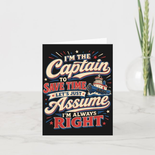 Funny captain boat crew  card (Front)
