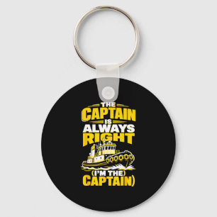 Funny captain harbour boat operator keychain