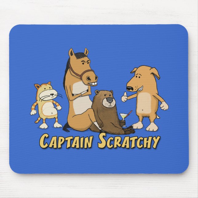 Funny Captain Scratchy Mouse Pad (Front)