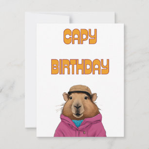 Funny Capybara Animal Capybara Birthday Card