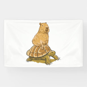 Funny Capybara Animal Turtle Cute Capybara Banner