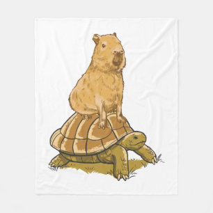 Funny Capybara Animal Turtle Cute Capybara Fleece Blanket