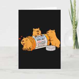Funny Capybara Anti Depressant Zoo Boys Girls Kids Card