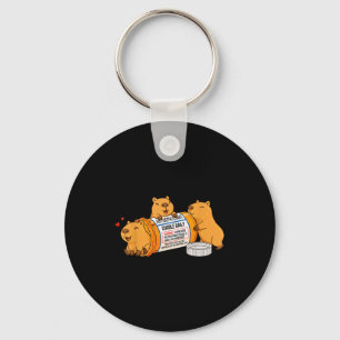 Funny Capybara Anti Depressant Zoo Boys Girls Kids Keychain