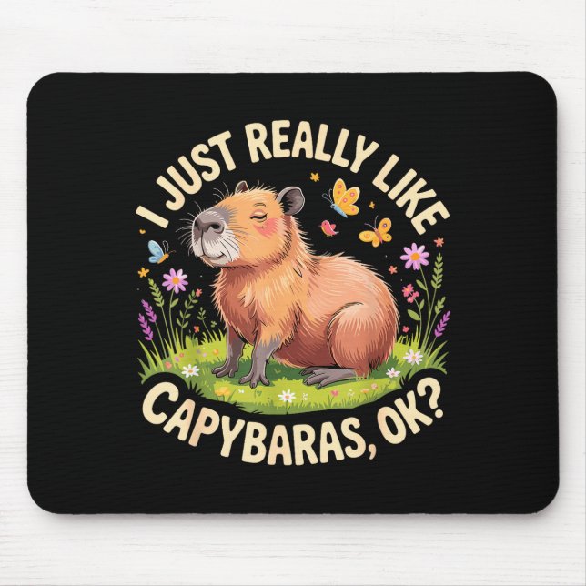 Funny Capybara Art For Men Women Kids Capy Rodent  Mouse Pad (Front)