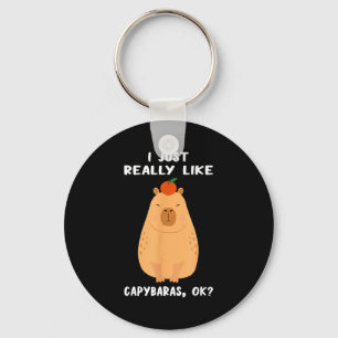 Funny Capybara Art For Men Women Kids Rodent Capyb Keychain
