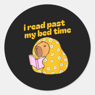 Funny capybara book lover librarian reading librar classic round sticker