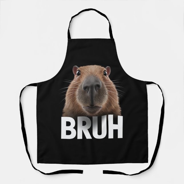 Funny Capybara Bruh  Apron (Front)
