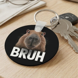 Funny Capybara Bruh  Keychain