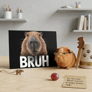 Funny Capybara Bruh Meme Cute Animal Humour Postcard