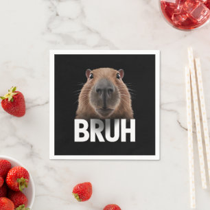Funny Capybara Bruh  Napkin