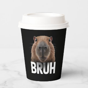 Funny Capybara Bruh  Paper Cups