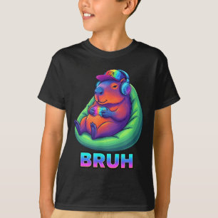 Funny Capybara Bruh Video Games Lovers T-Shirt