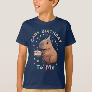 Funny Capybara Capy Birthday To Me Party for Kids T-Shirt