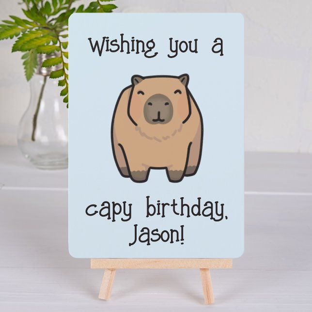 Funny Capybara carte d'anniversaire (Show your love for your friends & family by sending them funny, punny capybara  Birthday Greetings!)