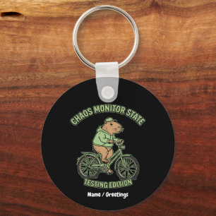 Funny Capybara Chaos Monitor State Testing Edition Keychain