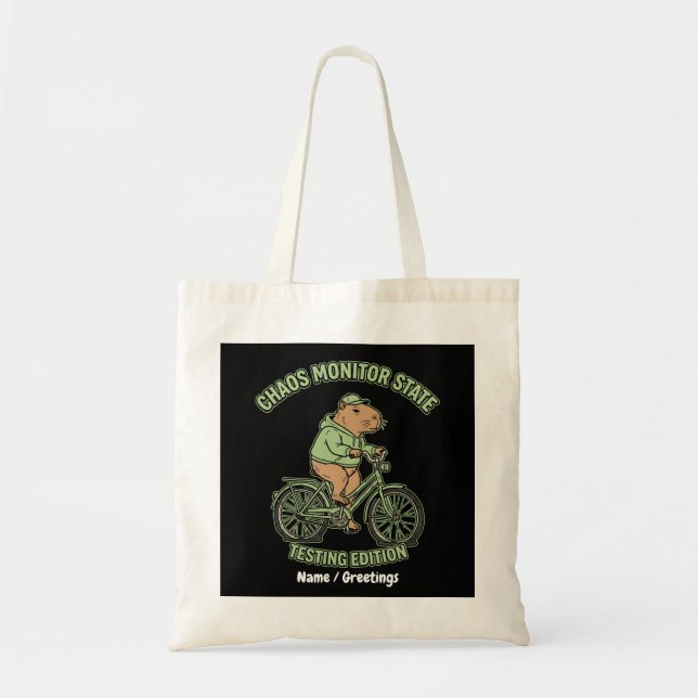 Funny Capybara Chaos Monitor State Testing Edition Tote Bag (Front)