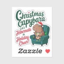Funny Capybara Christmas Sticker