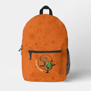Funny Capybara Don't Worry Be Cappy Cartoon Printed Backpack