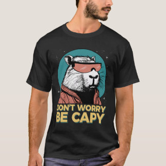Funny Capybara Don'T Worry Be Capy Rodent Retro Vi T-Shirt