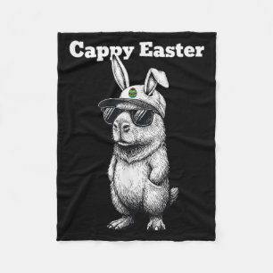 Funny capybara easter shirt cute bunny capy  fleece blanket