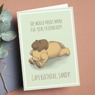 Funny Capybara et Chig Pun Carte d'Anniversaire Ve