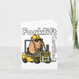 Funny capybara forklift certified operator meme card