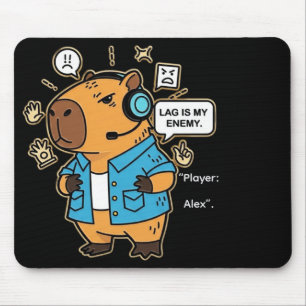 Funny Capybara Gamer Mousepad – Personalized with 