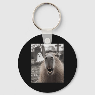 Funny Capybara Ghost Halloween Costume Capybara Ha Keychain
