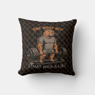 Funny Capybara Gym One More Rep That Was A Lie Throw Pillow