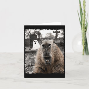 Funny Capybara Halloween Costume  Card