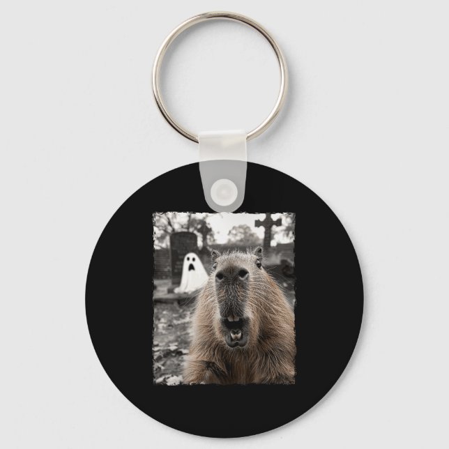 Funny Capybara Halloween Costume  Keychain (Front)