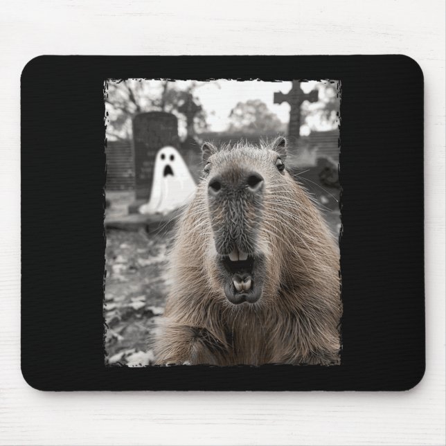 Funny Capybara Halloween Costume Mouse Pad (Front)
