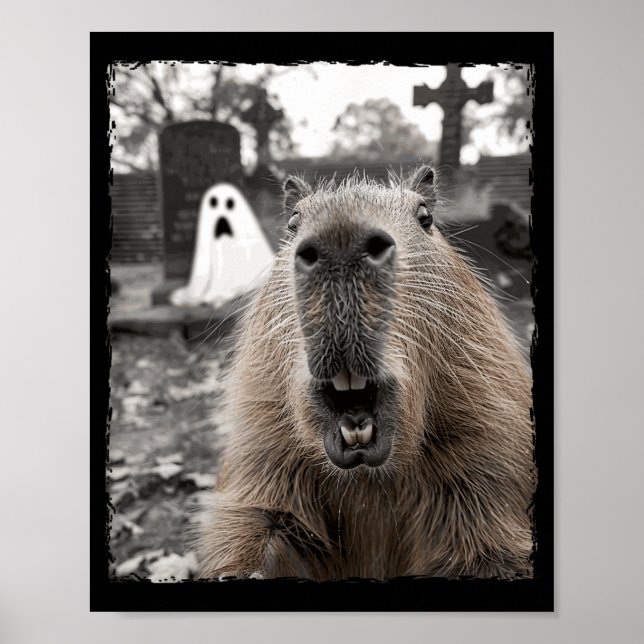 Funny Capybara Halloween Costume Poster (Front)