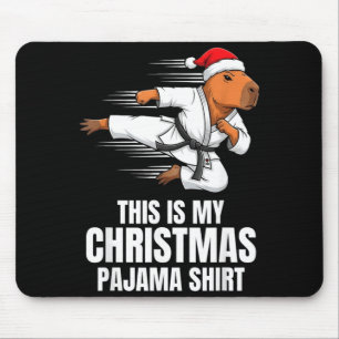 Funny Capybara Karate Taekwondo Judo Christmas Mouse Pad