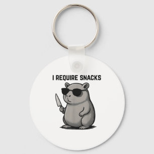 Funny Capybara Lovers Cute Animal Humour I Require Keychain