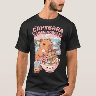 Funny capybara noodle ramen kawaii capybara eating T-Shirt