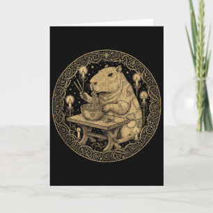 Funny Capybara Old World Medieval Ramen Fantasy Vi Card