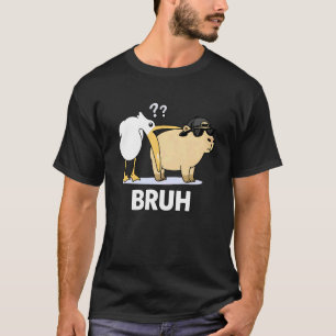 Funny Capybara Pelican Sunglasses Bruh Ironic Meme T-Shirt
