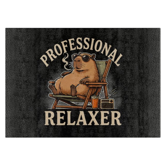 Funny Capybara Professional Relaxer Cutting Board (Front)